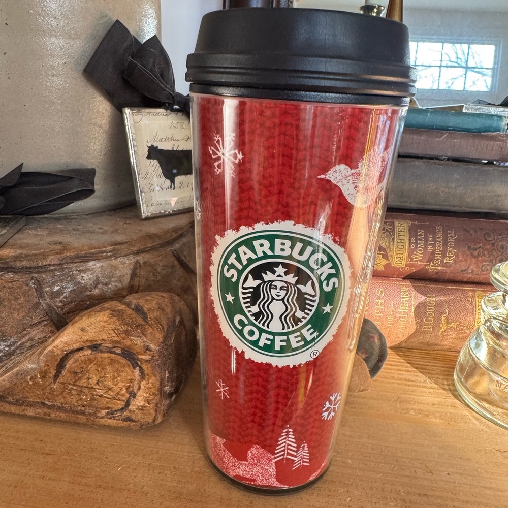 Starbucks Festive Red and Black travel Tumbler